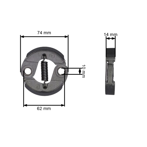 Kompletná spojka pre krovinorezy priemer 76 mm materiál hliník