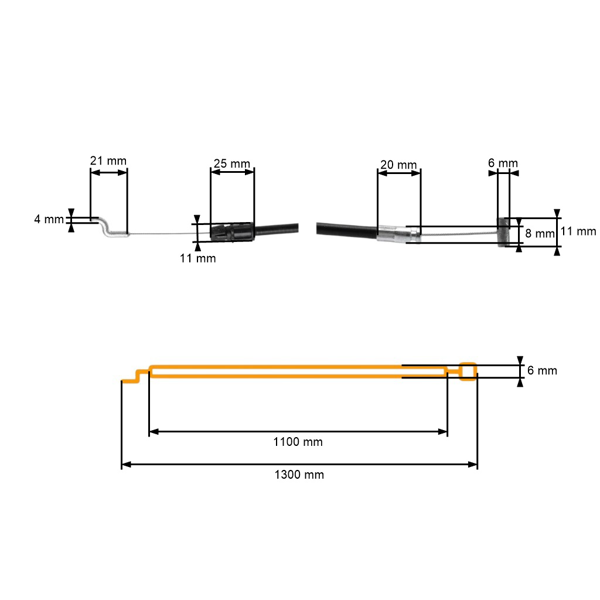 Kompletné lanko na zapnutie/vypnutie motora pre Daye Hortmasz Agroma Nac (OEM 29100109801)