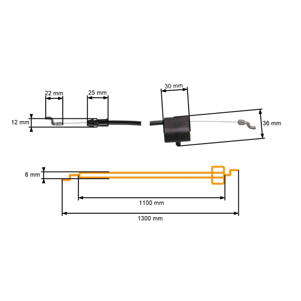 Kompletné lanko na zapnutie/vypnutie motora pre kosačky Husqvarna Partner Electrolux Craftsman McCulloch Poulan Jonsered (OEM 532176556 532198914)