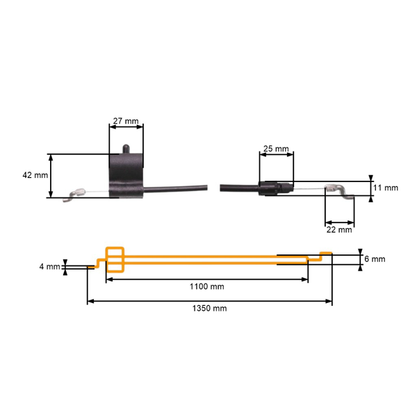 Kompletné lanko na zapnutie/vypnutie motora pre kosačky Husqvarna Partner Electrolux Craftsman McCulloch Poulan Jonsered (OEM 532420939 420939)
