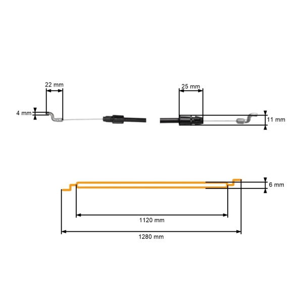 Kompletné lanko na zapnutie/vypnutie motora pre kosačky MTD Troy-Bilt Bolens Yard Man (OEM 746-0551 946-0551)