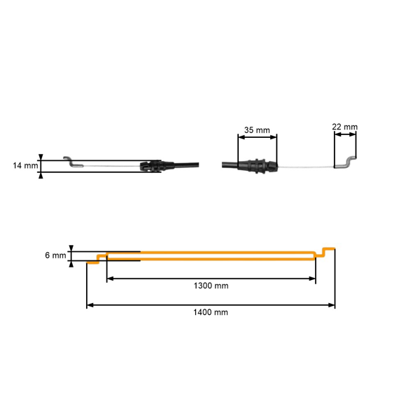 Kompletné lanko na zapnutie/vypnutie motora pre záhradné kosačky MTD (OEM 746-0552 946-0552)
