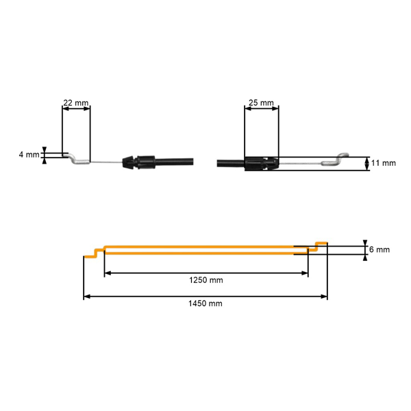 Kompletné lanko pohonu kolies pre čínske kosačky a motorové kosačky NAC (OEM S530VHY-X S530VHY X)