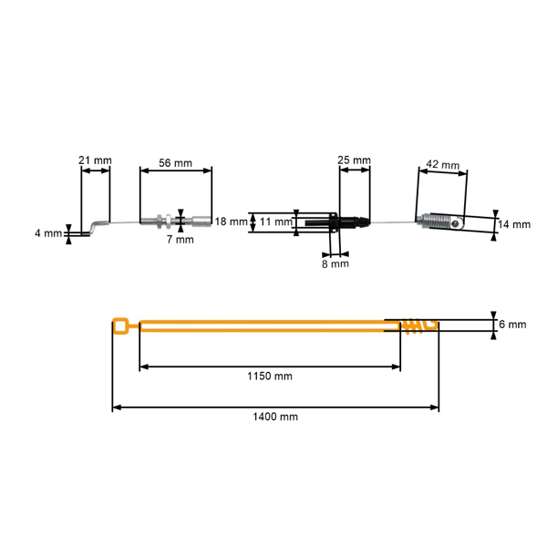 Kompletné lanko pohonu kolies pre kosačky Castel Garden GGP (OEM 81000668/1 81000668/0 381000668/1)