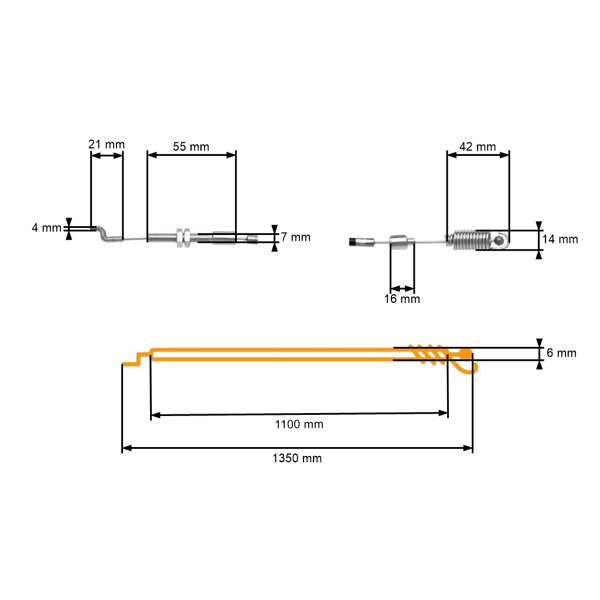 Kompletné lanko pohonu kolies pre kosačky Castel Garden GGP (OEM 81001141)