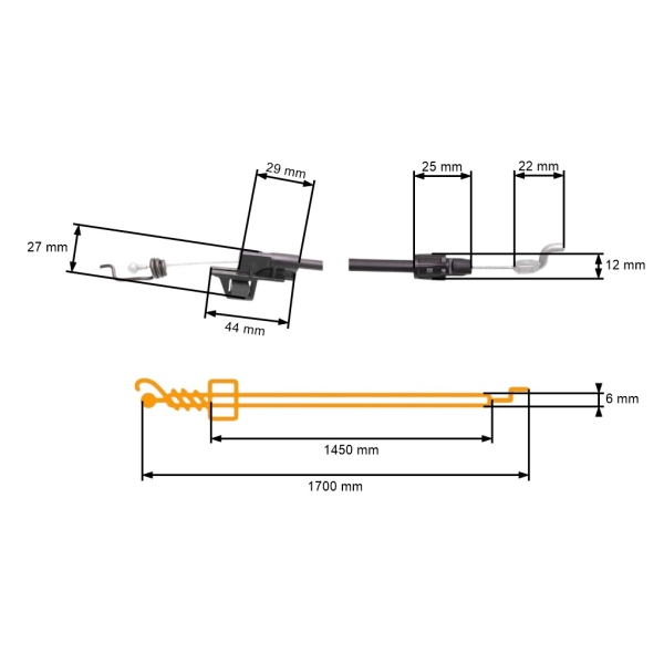 Kompletné lanko pohonu kolies pre kosačky Husqvarna Partner Electrolux Craftsman McCulloch Poulan Jonsered (OEM 588479201 424919)