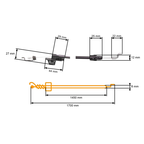 Kompletné lanko pohonu kolies pre kosačky Husqvarna Partner Electrolux Craftsman McCulloch Poulan Jonsered (OEM 588479201 424919)