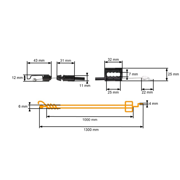 Kompletné lanko pohonu kolies pre kosačky Husqvarna Partner McCulloch Poulan Jonsered CME (OEM 532406531 583299001)
