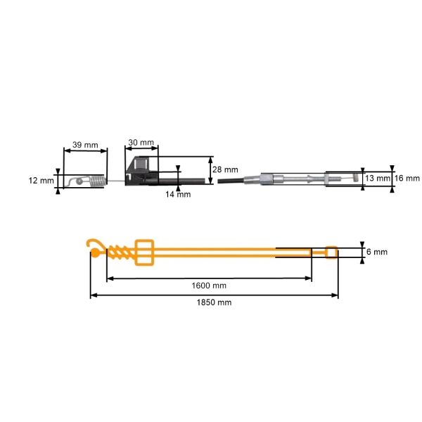 Kompletné lanko pohonu kolies pre kosačky Husqvarna Partner McCulloch Poulan Jonsered (OEM 532406259)