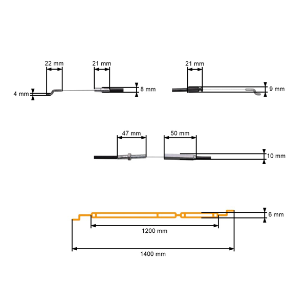 Kompletné lanko pohonu kolies pre záhradné kosačky AL-KO Alko (OEM 450756 450296 527717 546061)