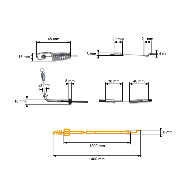 Kompletné lanko pohonu kolies pre záhradné kosačky AL-KO Alko (OEM 479064)