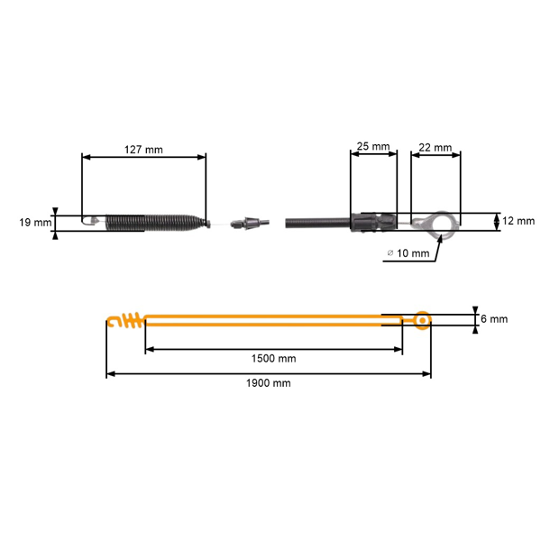 Kompletné lanko spojky a ovládania žacieho noža záhradného traktora Husqvarna Partner Craftsman McCulloch Jonsered (OEM 532408714 532435111 532197257)