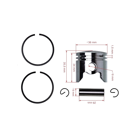 Kompletný piest 36 mm pre čínske krovinorezy a krovinorezy z hobbymarketov s motorom 32 cm3