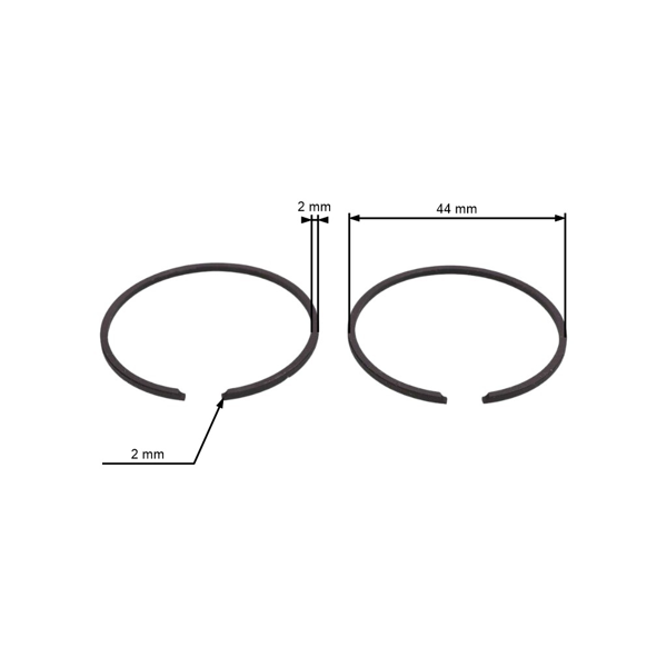 Kompletný piest 44 mm pre čínske krovinorezy a krovinorezy z hobbymarketov s objemom motora 52 cm3