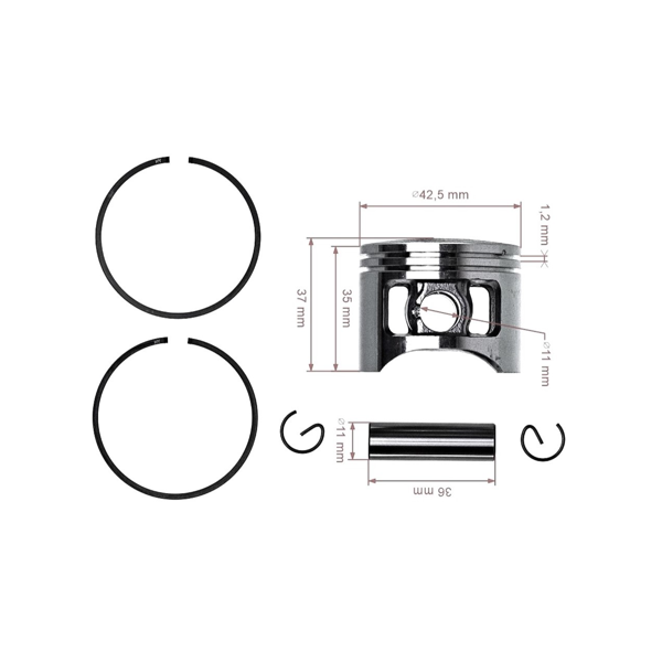 Kompletný piest 45,2 mm pre čínske píly a píly z hobbymarketov s motorom 58 cm3