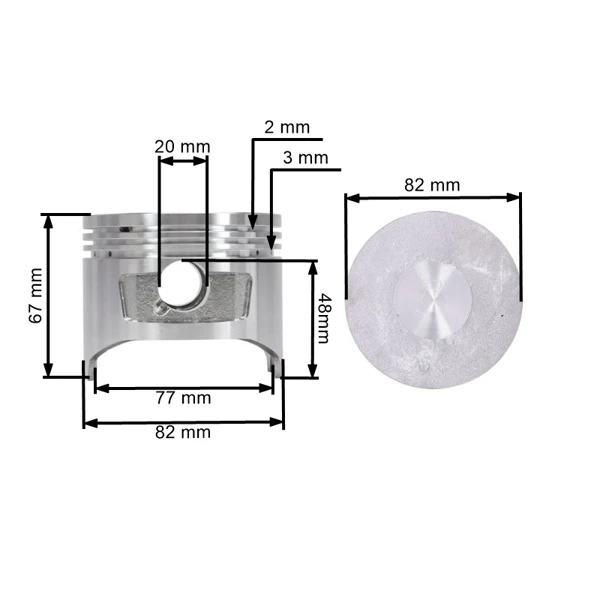 Kompletný piest pre Honda GX340 82,5 mm 2. výbrus +0,50 mm (OEM 13103ZE3W00)