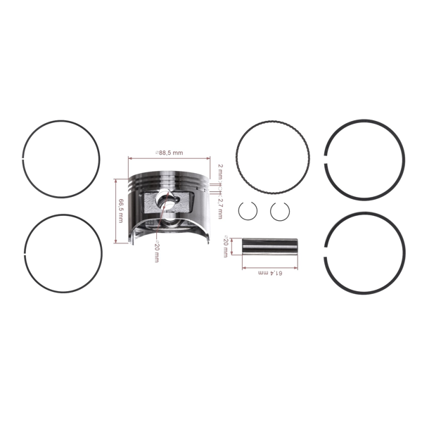 Kompletný piest pre Honda GX390 88,5 mm 2. výbrus +0,50 mm (OEM 13103-ZF6-W00)