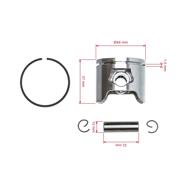 Kompletný piest pre Husqvarna 350 351 Jonsered 2054EPA 2055 2149 2150 CS2150 44 mm (OEM 503899603)