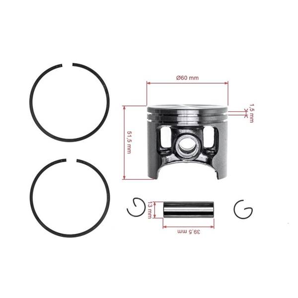 Kompletný piest pre Husqvarna Partner K1250 K1260 3120 3122 60 mm (OEM 501894103)