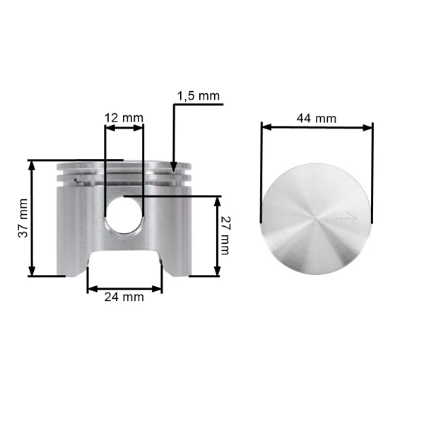 Kompletný piest pre krovinorez OLEO-MAC Oleo-mac 450 750 44 mm (OEM 4191212)