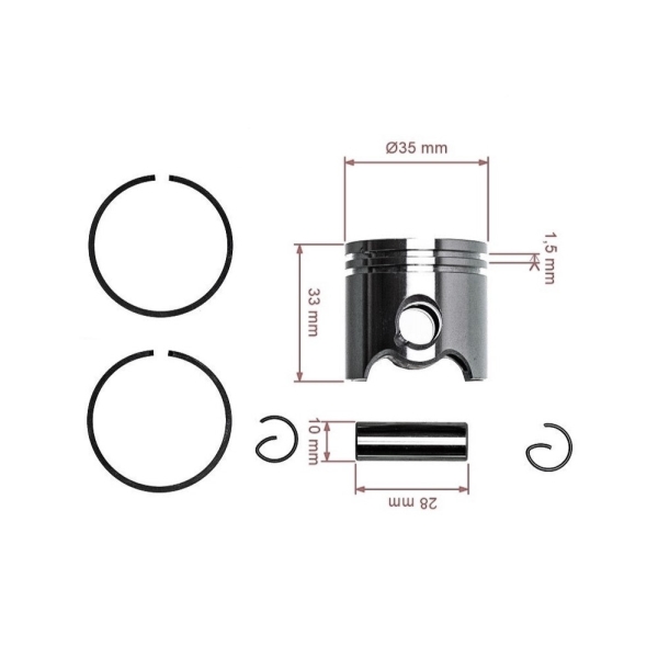 Kompletný piest pre motorové krovinorezy Stihl FS120 35 mm (OEM 41340302011)