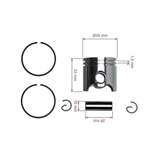 Kompletný piest pre motorové krovinorezy Stihl FS120 35 mm (OEM 41340302011)