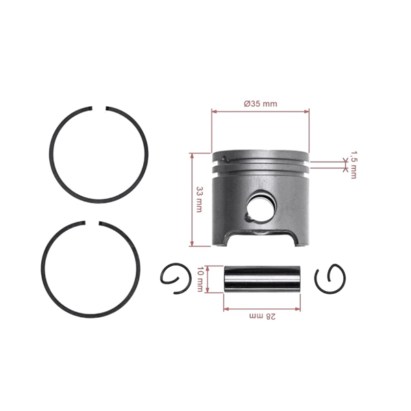 Kompletný piest pre motorové krovinorezy Stihl FS160 35 mm (OEM 41190302005)