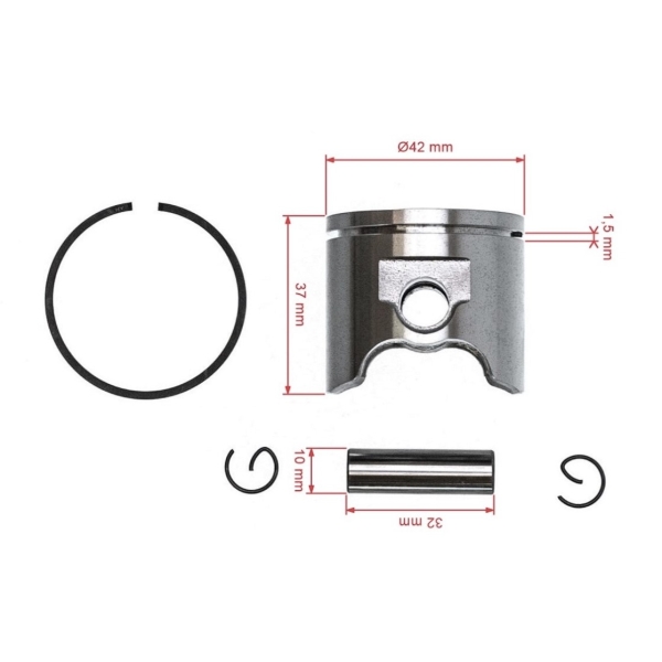Kompletný piest pre motorové píly a krovinorezy Husqvarna 343F 343R 345R 345 Jonsered BC2145 FC2145 2141 CS2141 42 mm (OEM 503907371)