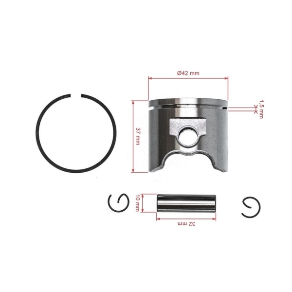 Kompletný piest pre motorové píly a krovinorezy Husqvarna 343F 343R 345R 345 Jonsered BC2145 FC2145 2141 CS2141 42 mm (OEM 503907371)