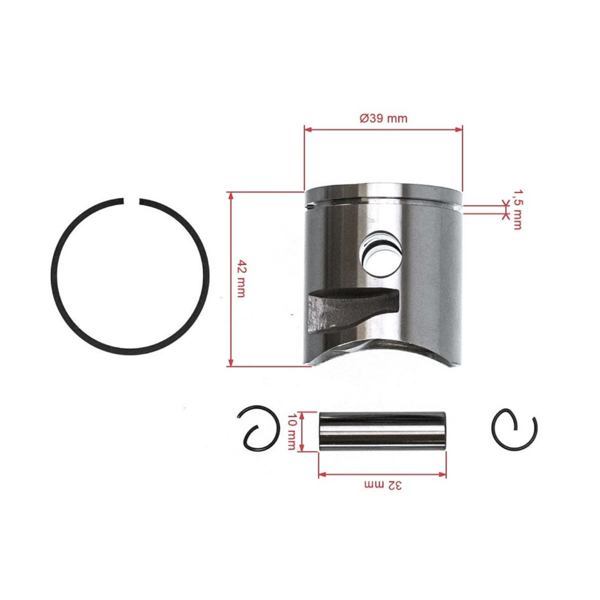 Kompletný piest pre motorové píly Husqvarna 235 235e 236 39 mm (OEM 545081894)