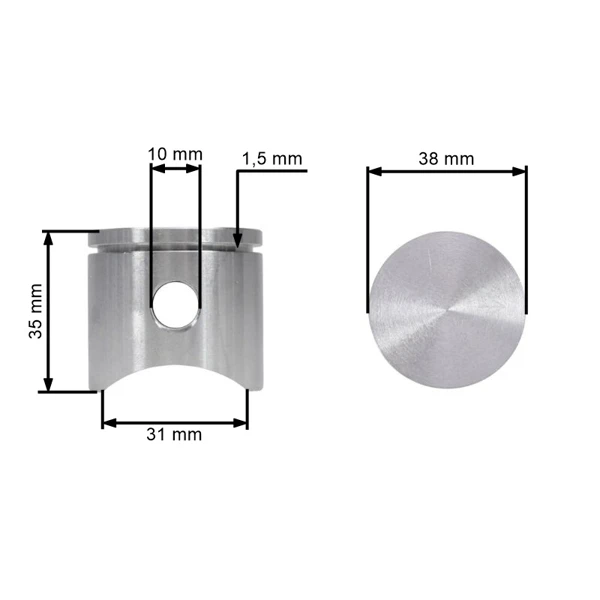 Kompletný piest pre motorové píly Husqvarna 36 136 136LE 137 Jonsered 2036 38 mm (OEM 530069944 530069317)