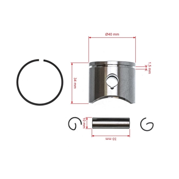 Kompletný piest pre motorové píly Husqvarna 41 141 141LE 142 Jonsered 2040 CS2040 40 mm (OEM 530069454 530069341)