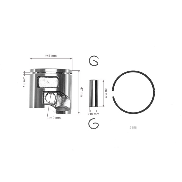 Kompletný piest pre motorové píly Husqvarna 555 556 560XP 560XPG Jonsered CS2258 CS2260 CS2260WH 46 mm (OEM 584807806)