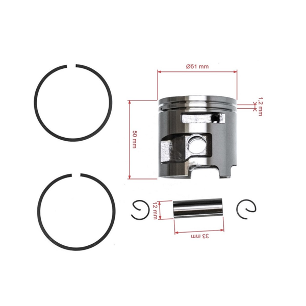 Kompletný piest pre motorové píly Husqvarna 570 575XP 51 mm (OEM 537328502)