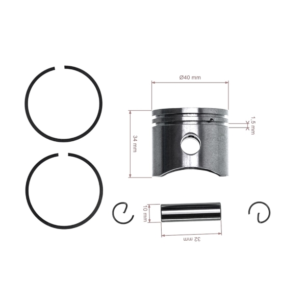 Kompletný piest pre motorové píly OLEO-MAC Oleo-mac 941CX 941C 40 mm (OEM 50060027A)