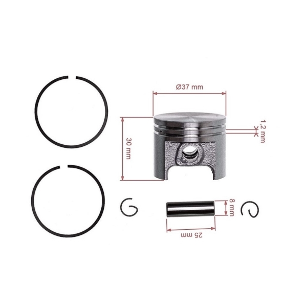 Kompletný piest pre motorové píly Stihl 017 MS170 37 mm (OEM 11300302000)