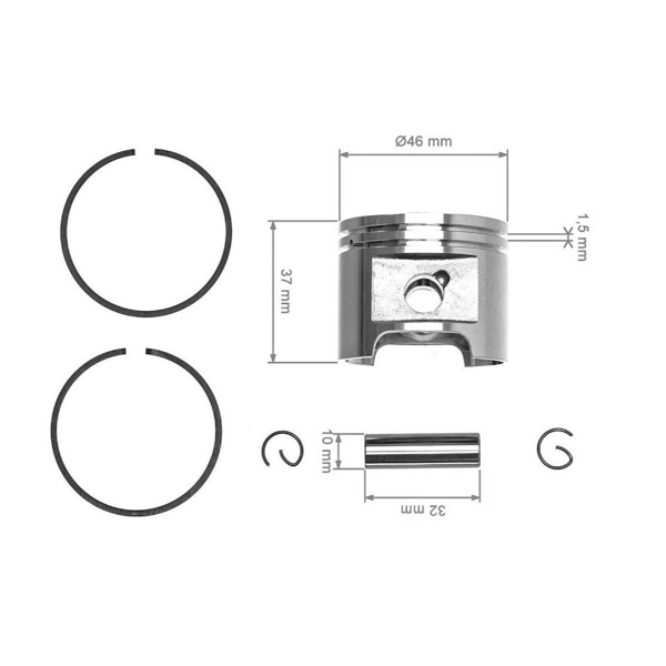 Kompletný piest pre motorové píly Stihl 029 MS290 46 mm (OEM 11270302003)