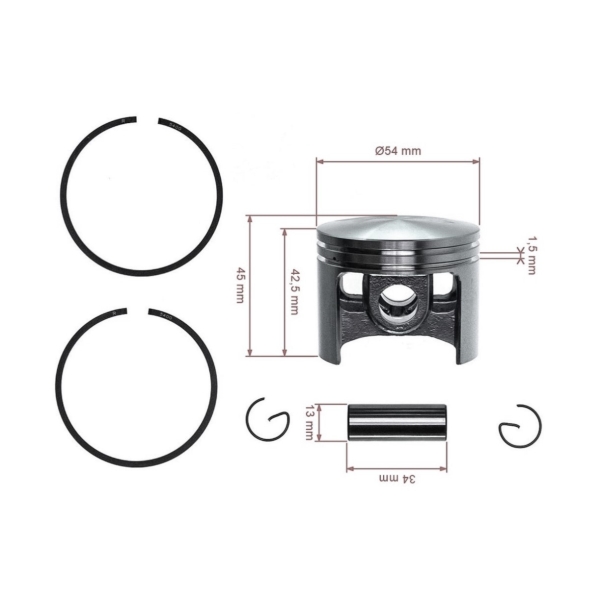 Kompletný piest pre motorové píly Stihl 045 056 056 AV 045 AV 54 mm (OEM 11150302002)