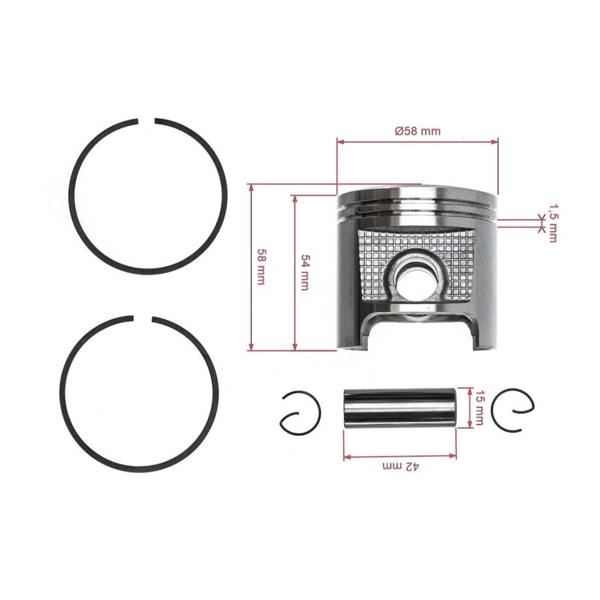 Kompletný piest pre motorové píly Stihl 070 58 mm (OEM 11060302000)