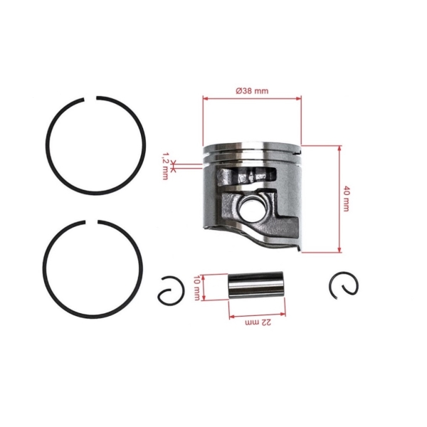 Kompletný piest pre motorové píly Stihl MS181 38 mm (OEM 11390302002)