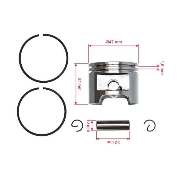 Kompletný piest pre motorové píly Stihl MS310 47 mm (OEM 11270302007)