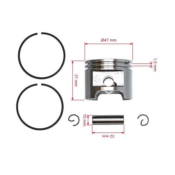 Kompletný piest pre motorové píly Stihl MS310 47 mm (OEM 11270302007)