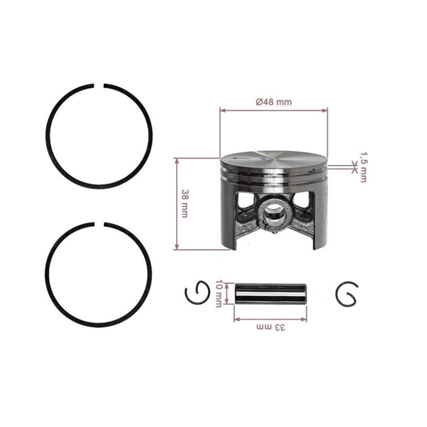 Kompletný piest pre motorové píly Stihl MS360 036 48 mm (OEM 11250302001)