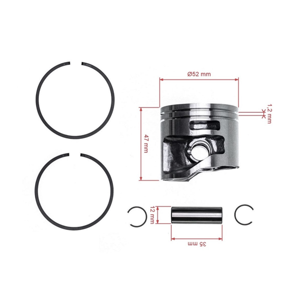 Kompletný piest pre motorové píly Stihl MS441 52 mm (OEM 11380302003)