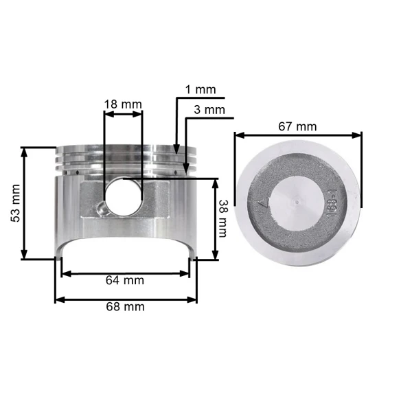 Kompletný piest pre motory Honda GX160 GXV160 GX200 68 mm (OEM 13101ZE1000 13010-ZL0-003 13010-ZF1-023)