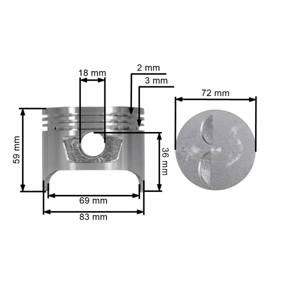 Kompletný piest pre motory Honda GX240 73,25 mm 1. výbrus +0,25 mm (OEM 13102ZE2W00)