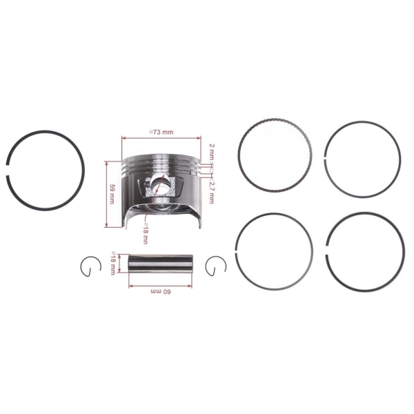 Kompletný piest pre motory Honda GX240 73 mm (OEM 13101ZE2010)