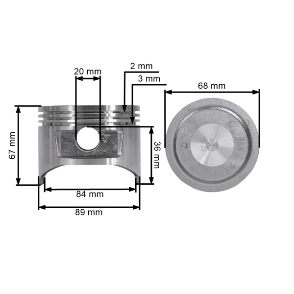 Kompletný piest pre motory Honda GX390 88 mm 1. výbrus +0,25 mm (OEM 13102ZF6000)