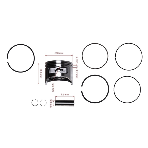 Kompletný piest pre motory Zongshen 190F 90 mm (OEM 100003098)