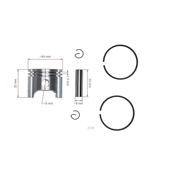 Kompletný piest pre OLEO-MAC Oleomac 440 BP 740 740S/T Sparta 40 TP74 Efco 8400 8400IC 8405BP 8740 8742 BAV STARK 40 40 mm (OEM 074000279)